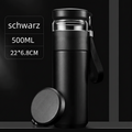 500ml Thermobecher mit Teesieb & separatem Teefach – BPA-freier Edelstahl Reisebecher für Büro & Reisen