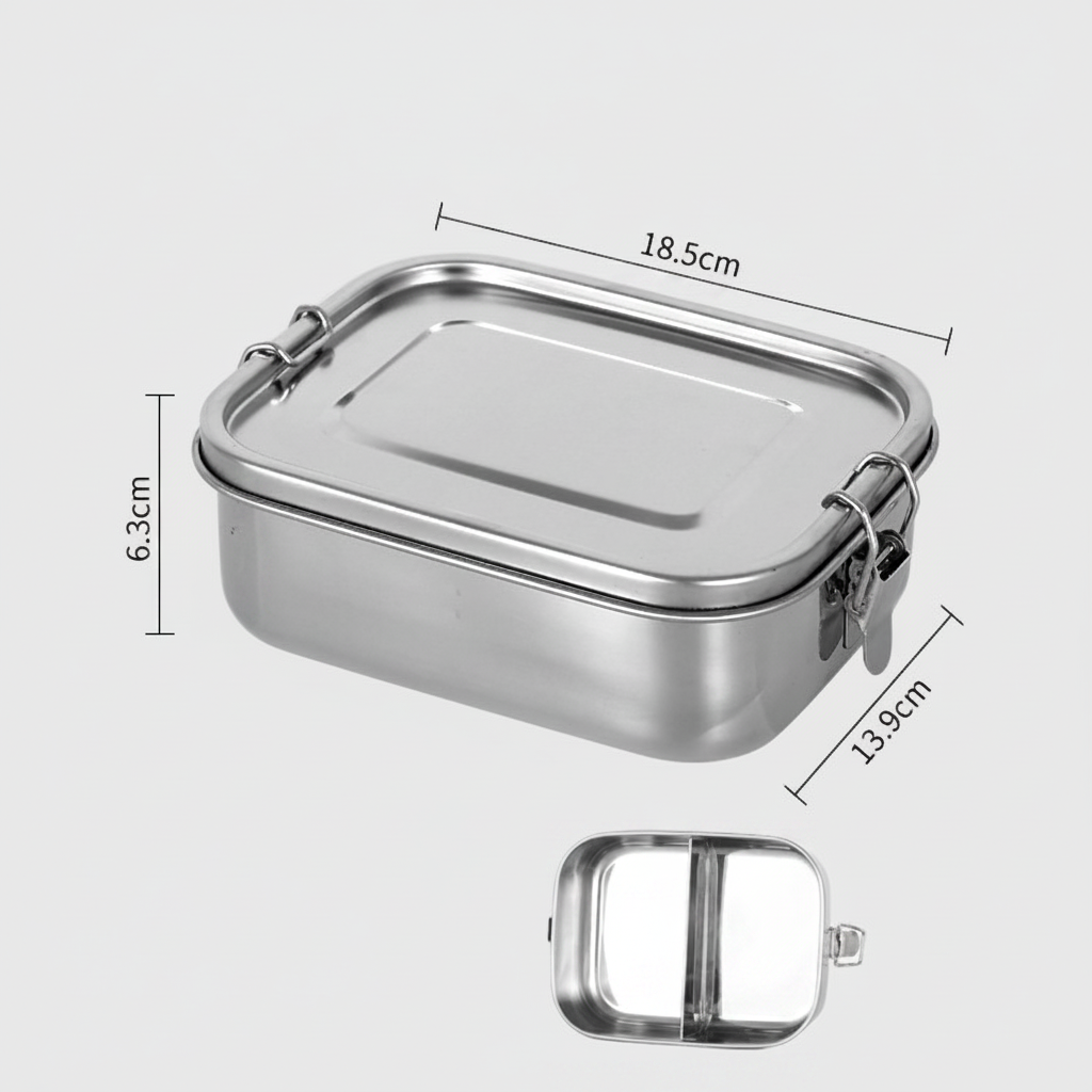 Edelstahl-Lunchbox & Vorratsdose 304 – BPA-frei, plastikfrei | 4 Größen