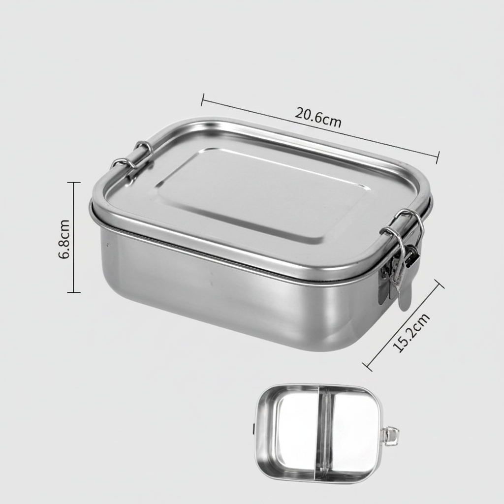 Edelstahl-Lunchbox & Vorratsdose 304 – BPA-frei, plastikfrei | 4 Größen