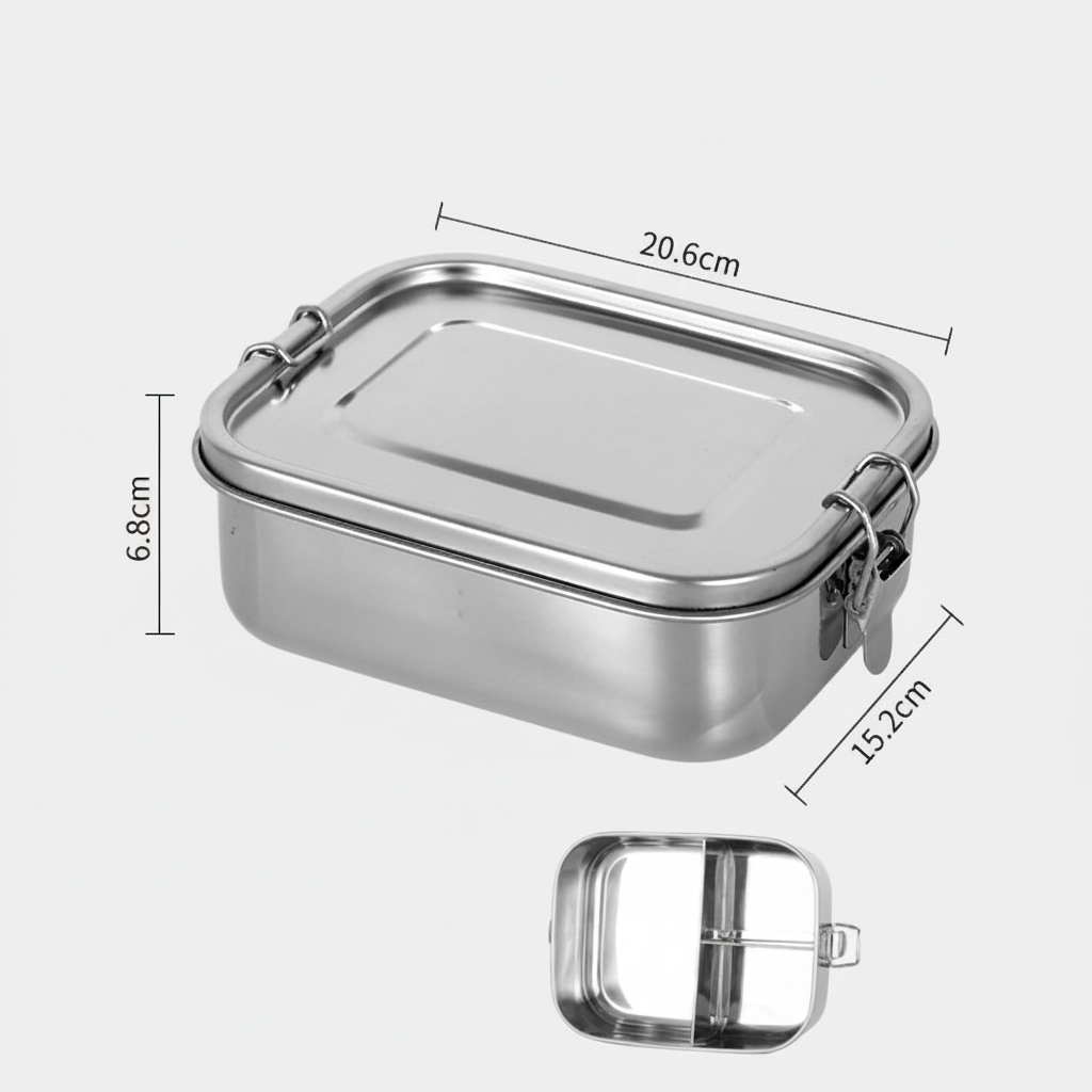 Edelstahl-Lunchbox & Vorratsdose 304 – BPA-frei, plastikfrei | 4 Größen