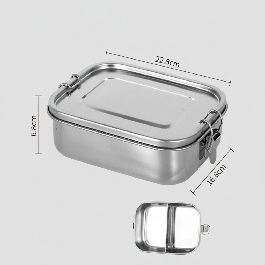 Edelstahl-Lunchbox & Vorratsdose 304 – BPA-frei, plastikfrei | 4 Größen