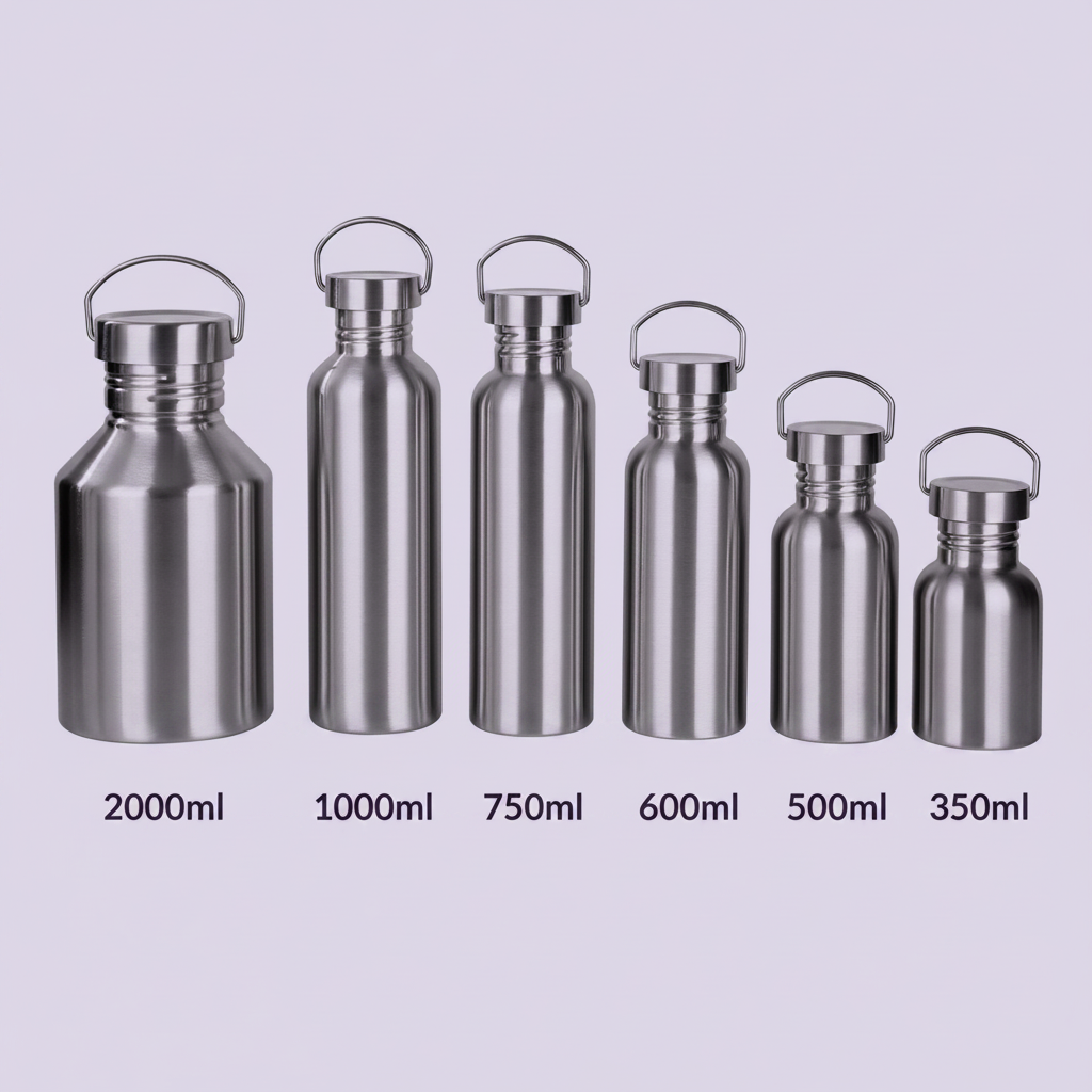 Edelstahl-Trinkflasche mit Metalldeckel – 100% plastikfrei | 350–2000