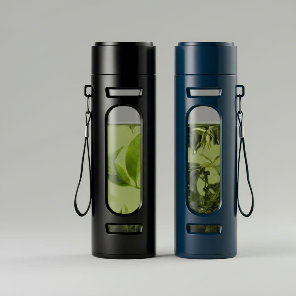 Borosilikat-Glasflasche mit Teesieb | BPA-frei | 400–1000ml