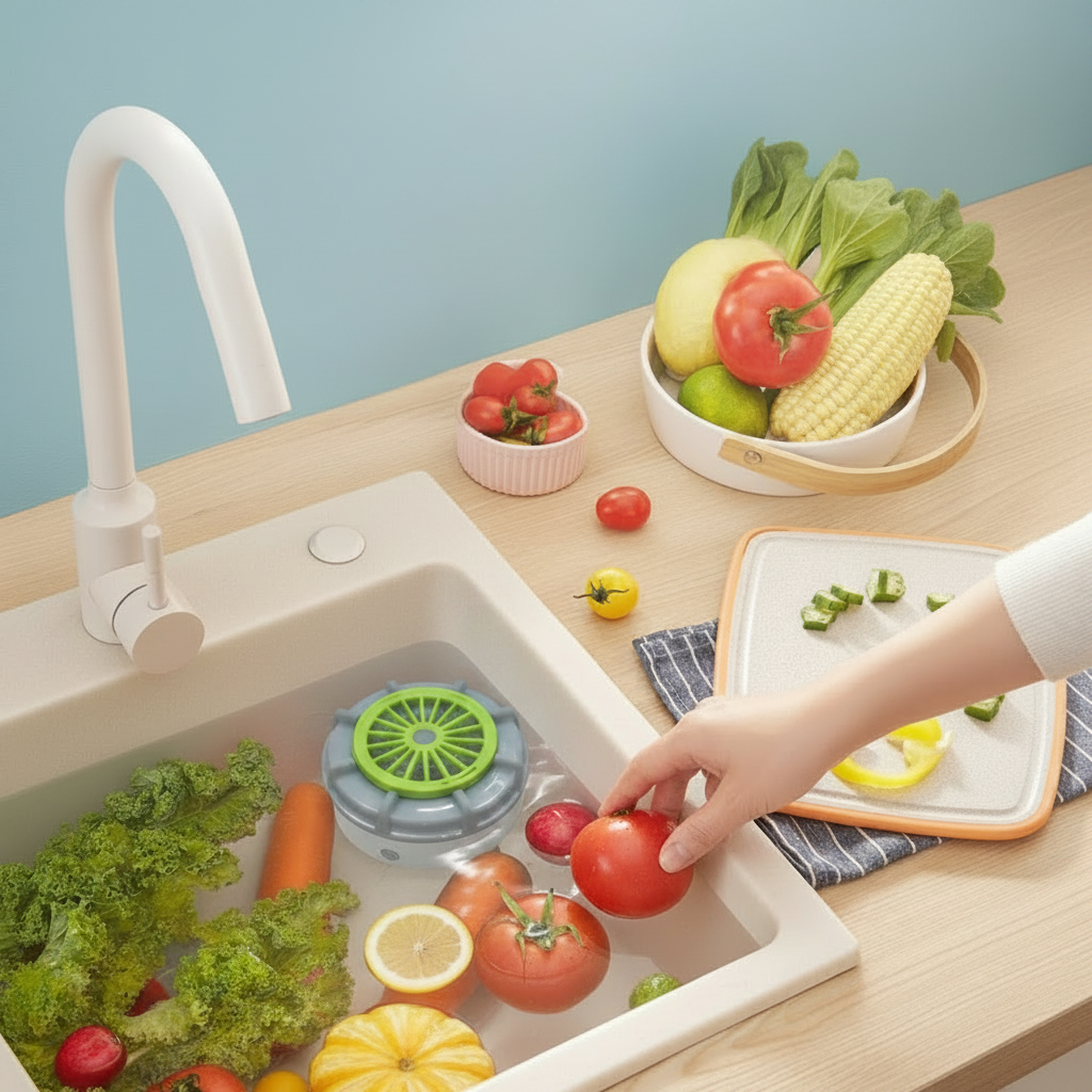 Elektrischer Obst- & Gemüsereiniger | Hydroxyl-Ionen-Technologie | IPX7 | USB-C | BPA-frei
