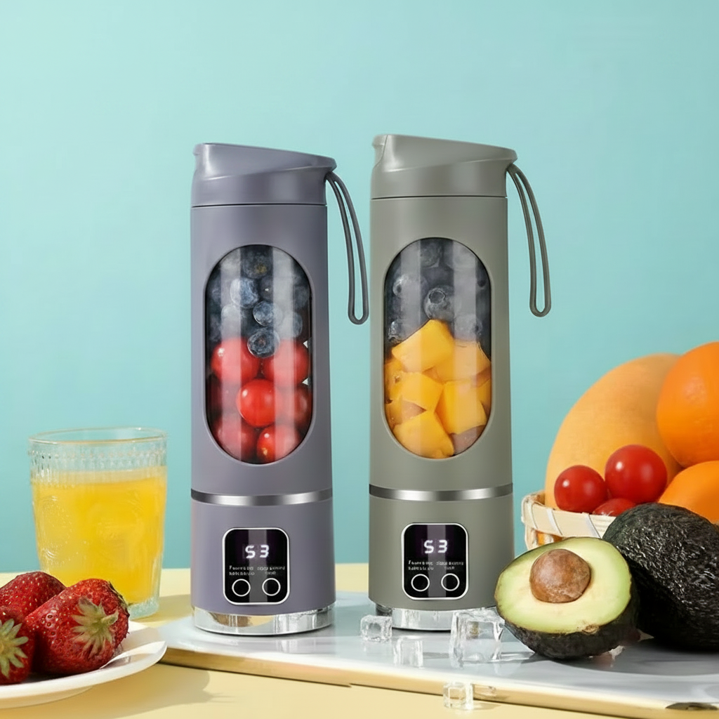 Elektrischer Mini-Entsafter 450ml | 3 Stufen | 10 Klingen | USB-C | Smoothie & Eis | BPA-frei