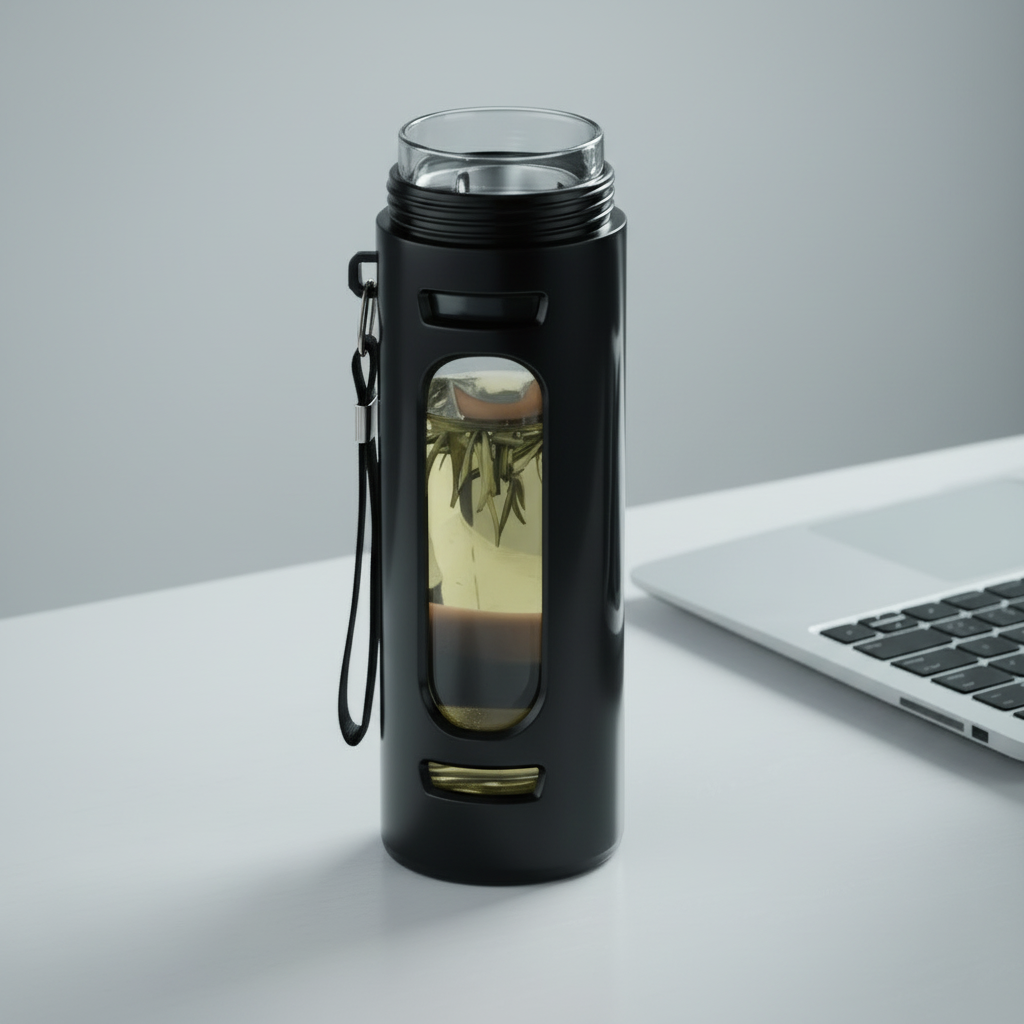 Borosilikat-Glasflasche mit Teesieb | BPA-frei | 400–1000ml