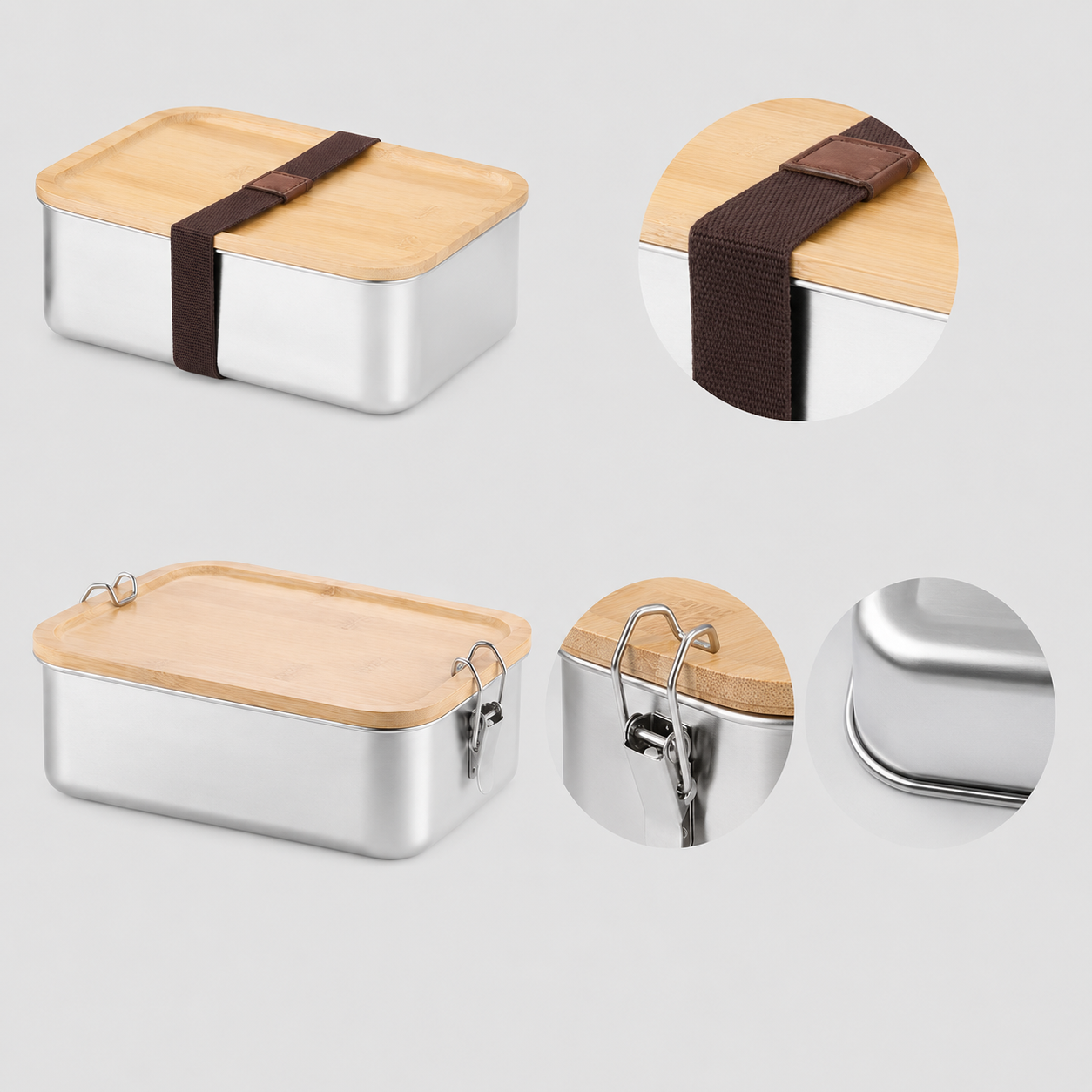 Edelstahl Bento-Box – Japanischer Stil | 550ml bis 2400ml