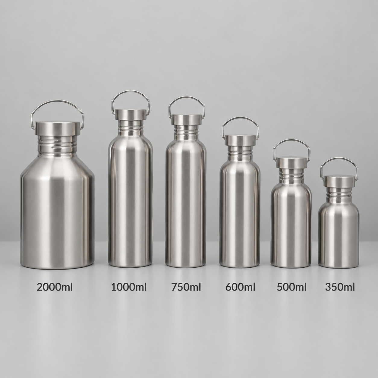 Edelstahl-Trinkflasche - Metalldeckel – 100% plastikfrei | 350–2000ml