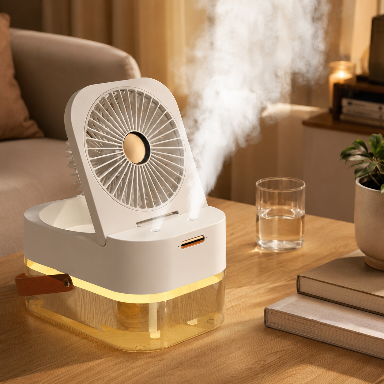 Tragbare Klimaanlage USB – Sprühventilator mit Eis & Aroma für Büro, Schlafzimmer & Zuhause