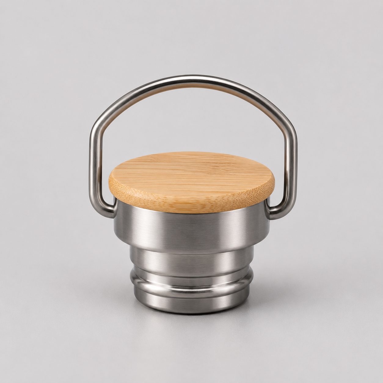 Edelstahl-Thermosflasche mit Bambus-Deckel – Doppelwandige Vakuum-Isolierflasche