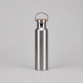 Edelstahl-Thermosflasche mit Bambus-Deckel – Doppelwandige Vakuum-Isolierflasche