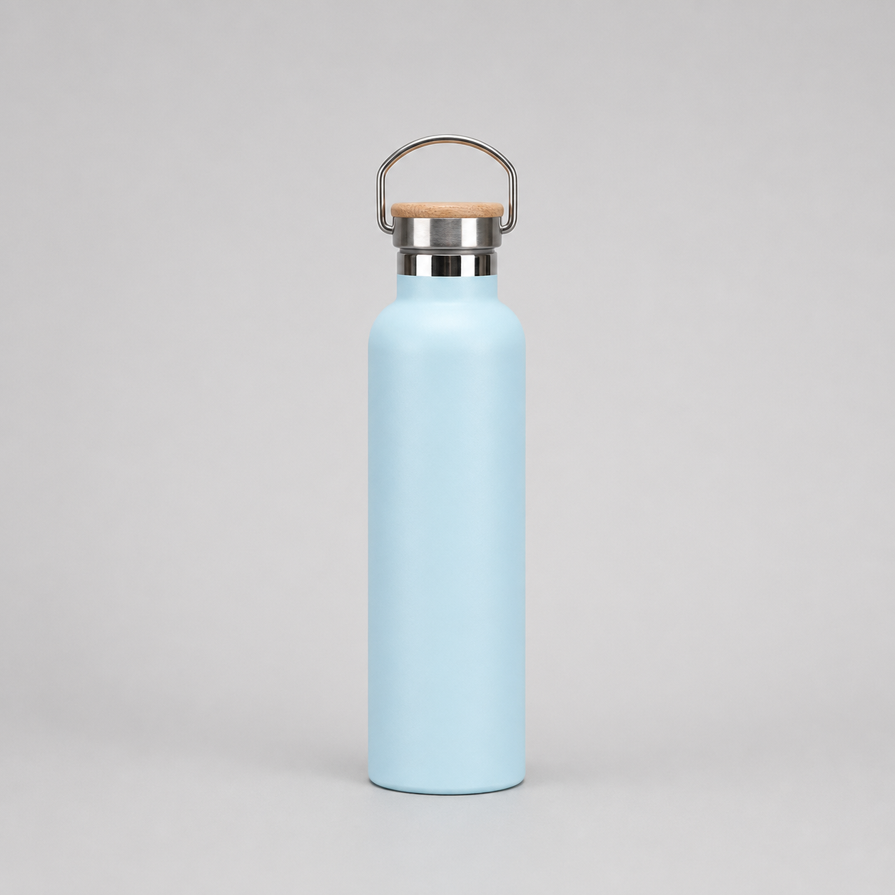 Edelstahl-Thermosflasche mit Bambus-Deckel – Doppelwandige Vakuum-Isolierflasche