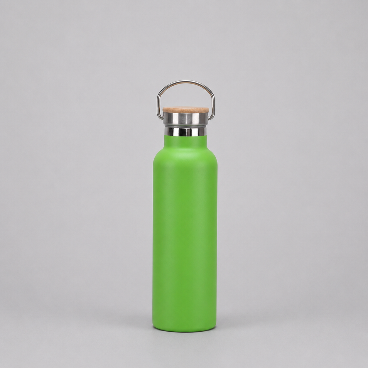 Edelstahl-Thermosflasche mit Bambus-Deckel – Doppelwandige Vakuum-Isolierflasche