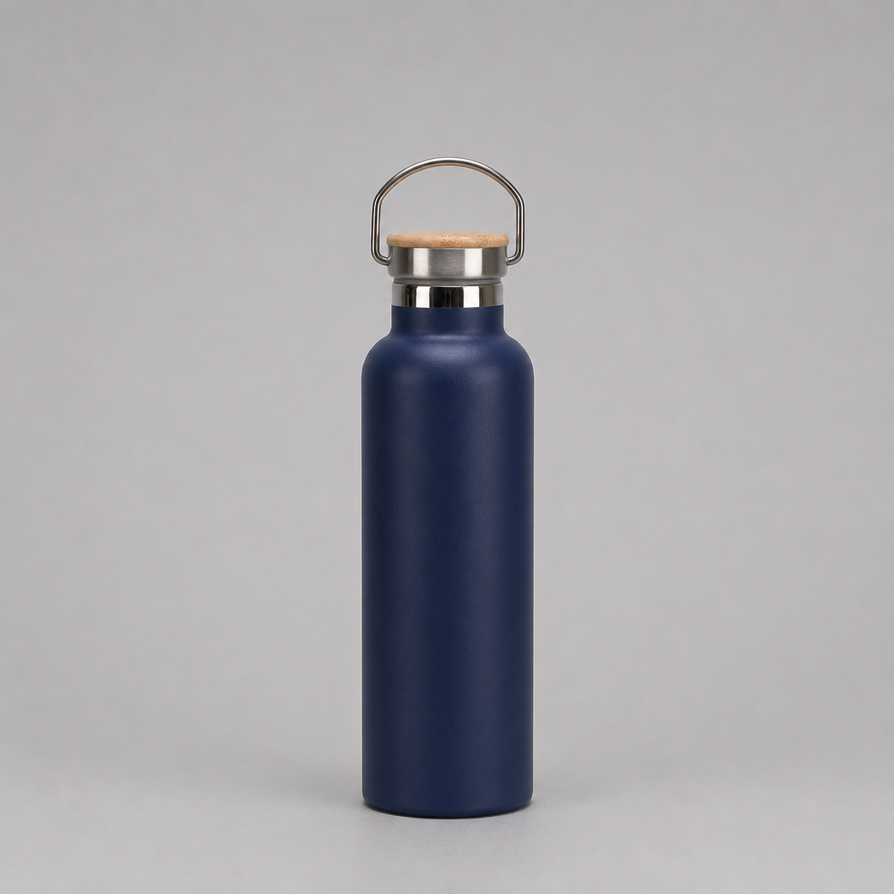 Edelstahl-Thermosflasche mit Bambus-Deckel – Doppelwandige Vakuum-Isolierflasche