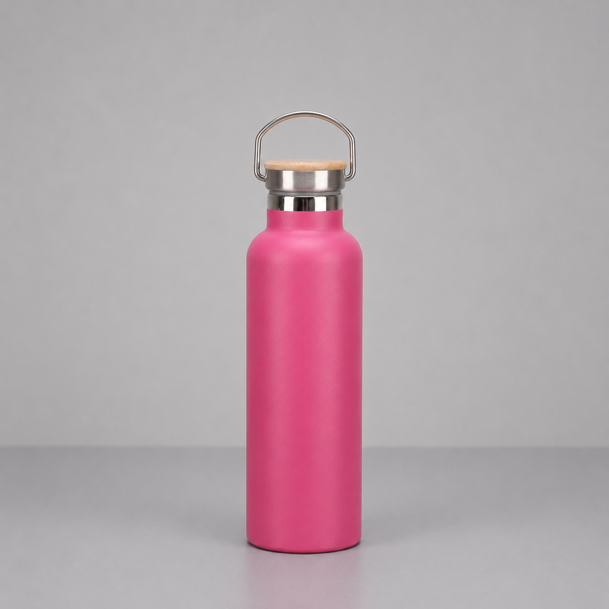 Edelstahl-Thermosflasche mit Bambus-Deckel – Doppelwandige Vakuum-Isolierflasche