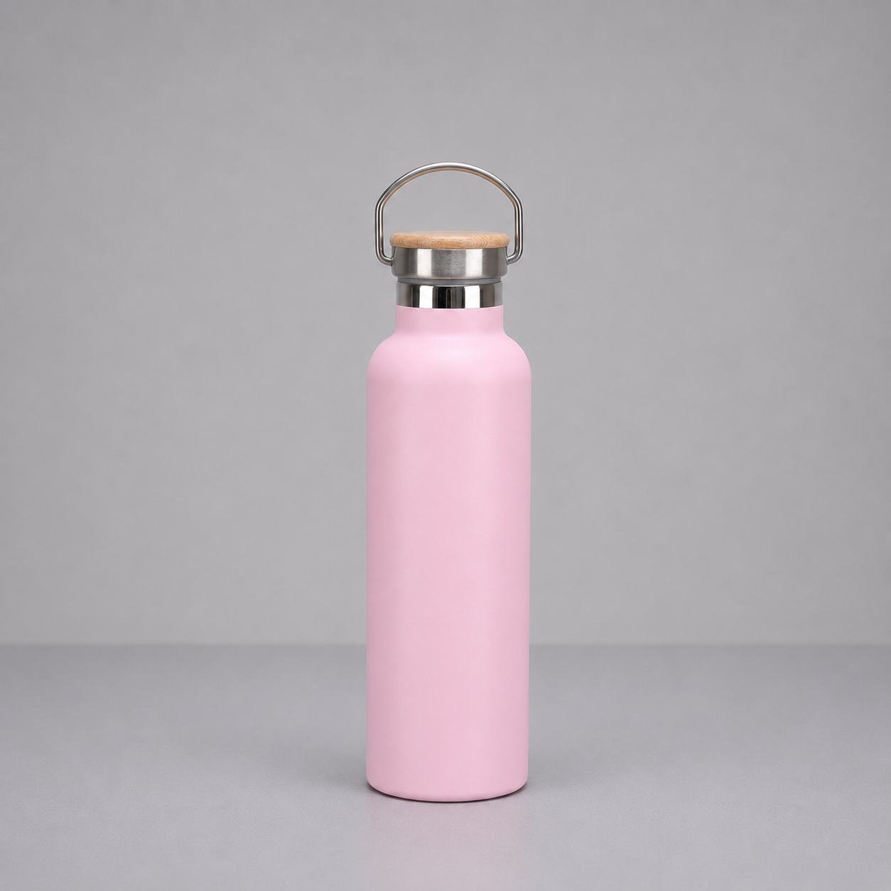 Edelstahl-Thermosflasche mit Bambus-Deckel – Doppelwandige Vakuum-Isolierflasche