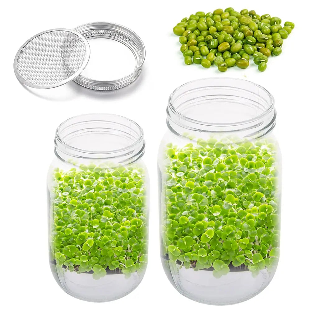 Sprossengläser mit Siebdeckel, Keimset, Wide Mouth Mason Jar Set für die Innenanzuch