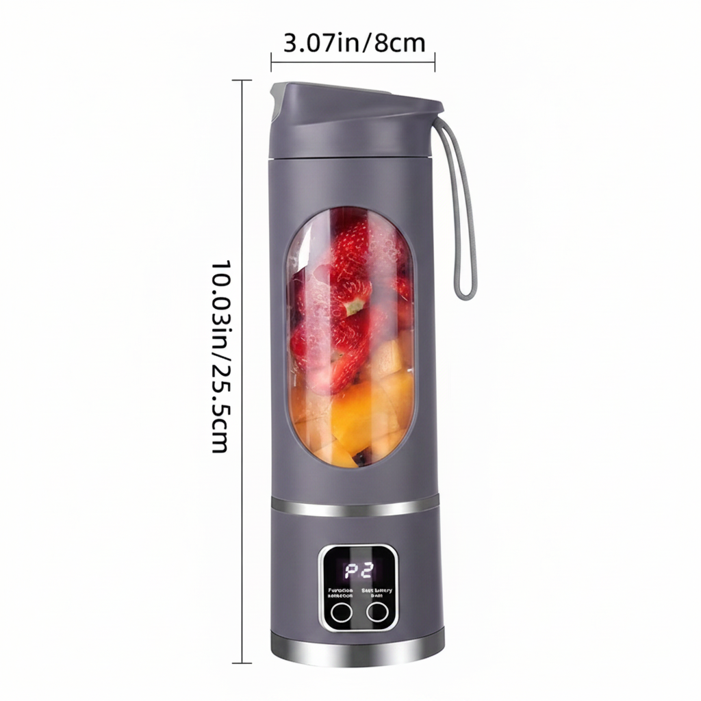 Elektrischer Mini-Entsafter 450ml | 3 Stufen | 10 Klingen | USB-C | Smoothie & Eis | BPA-frei