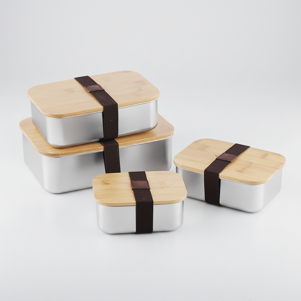 Edelstahl Bento-Box – Japanischer Stil | 550ml bis 2400ml