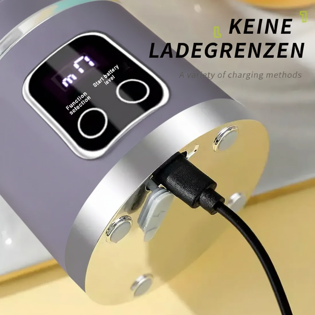 Elektrischer Mini-Entsafter 450ml | 3 Stufen | 10 Klingen | USB-C | Smoothie & Eis | BPA-frei