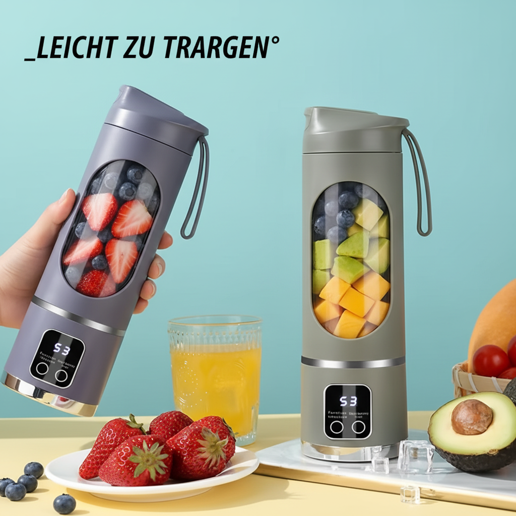Elektrischer Mini-Entsafter 450ml | 3 Stufen | 10 Klingen | USB-C | Smoothie & Eis | BPA-frei
