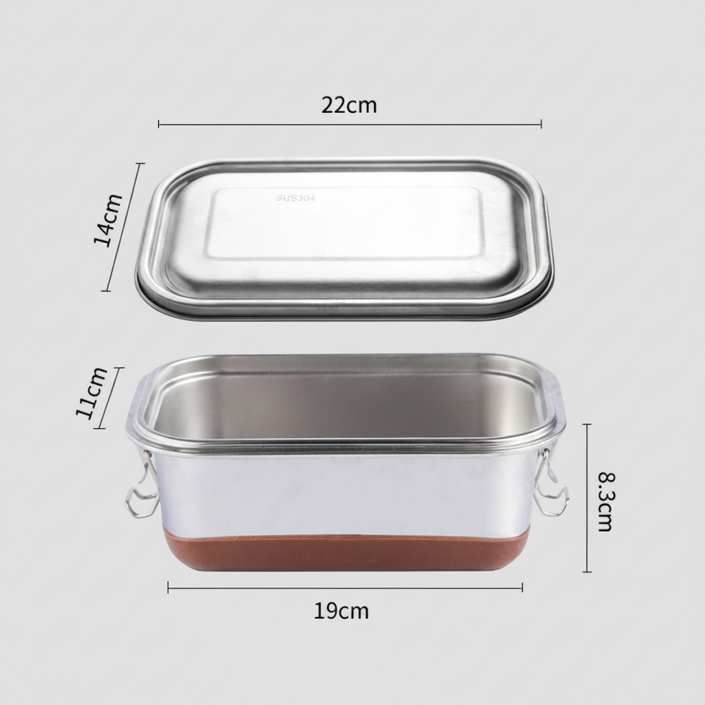 Edelstahl Lunchbox | Auslaufsicher & Doppellagig | 1,2L