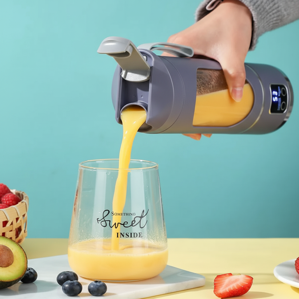 Elektrischer Mini-Entsafter 450ml | 3 Stufen | 10 Klingen | USB-C | Smoothie & Eis | BPA-frei