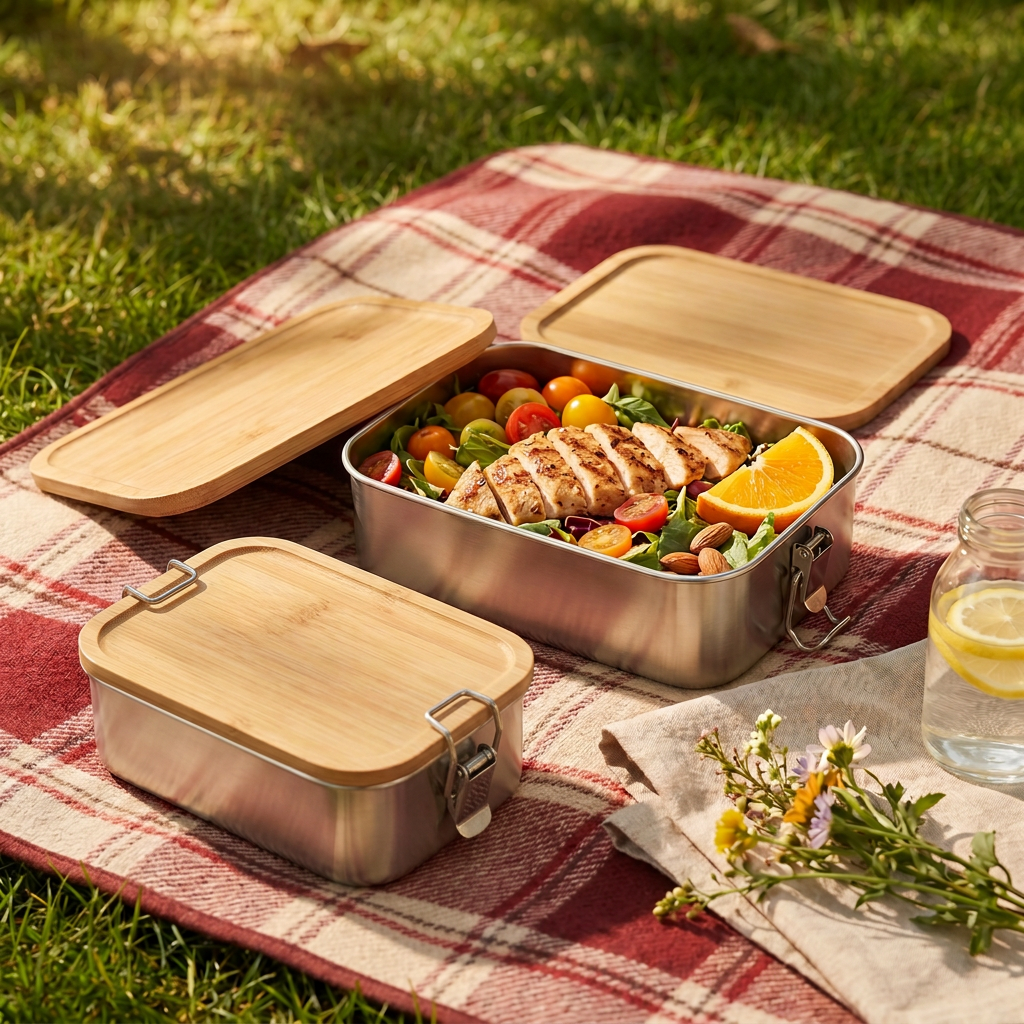Edelstahl Bento-Box – Japanischer Stil | 550ml bis 2400ml