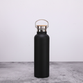 Edelstahl-Thermosflasche mit Bambus-Deckel – Doppelwandige Vakuum-Isolierflasche